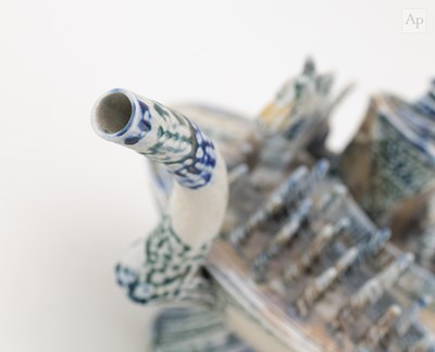 Lot 550 - PETER MEANLEY (born 1944); a salt glazed...