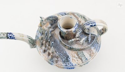 Lot 550 - PETER MEANLEY (born 1944); a salt glazed...