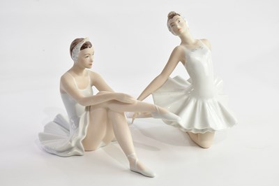 Lot 1770 - ROYAL DUX; two ceramic models of ballerinas,...
