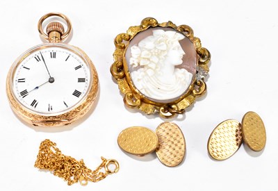 Lot 1298 - DENNISON; a gold plated crown wind fob watch