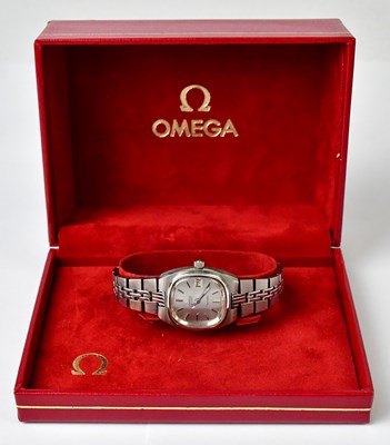 Lot 1186 - OMEGA; a ladies’ quartz stainless steel...