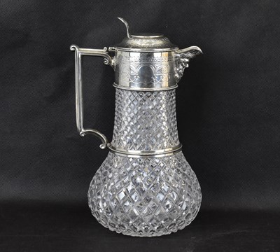 Lot 916 - A 19th century hobnail cut glass decanter with...