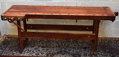 Lot 1549 - AXMINSTER; a contemporary work bench