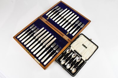 Lot 224 - A cased set of six 800 grade silver teaspoons,...