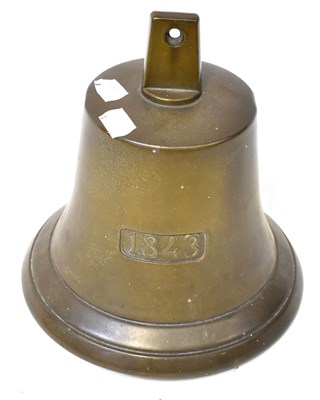 Lot 528 - A brass ship's bell dated 1843 to one side,...