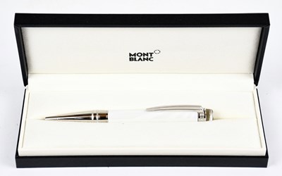 Lot 725 - MONTBLANC; an unused white Star Walker ceramic...