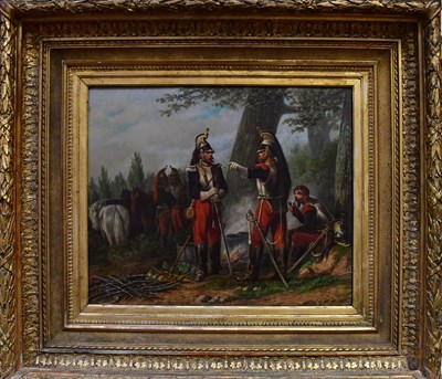 Lot 581 - JULES VAN IMSHOOT (1821-1884); oil on board,...