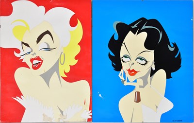 Lot 675 - O. DA COSTA; two mixed media paper collages,...