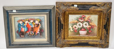 Lot 674 - ROBINS (20th century, Continental); an oil on...