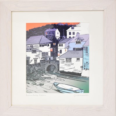 Lot 677 - GREEN MAN; colour lithograph, 'Roman Bridge -...