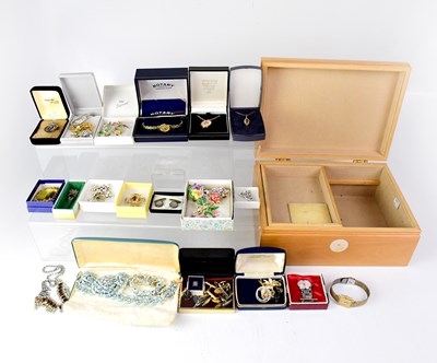 Lot 1232 - A quantity of costume jewellery within a...