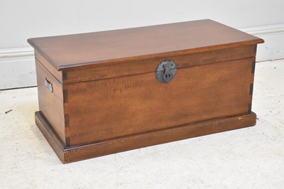 Lot 54 - A modern hardwood Chinese blanket box, height...