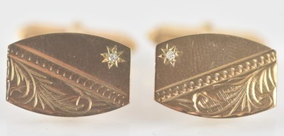 Lot 1433 - A pair of 9ct yellow gold diamond set...