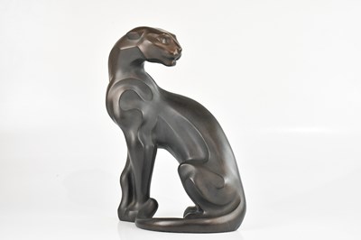 Lot 1234 - AUSTIN; a bronzed ceramic figure of a panther,...