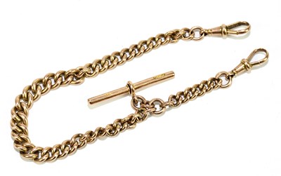 Lot 1527 - A 9ct rose gold graduated Albert chain with...