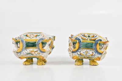 Lot 1845 - A near pair of 19th century Italian faience...