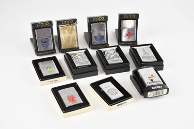 Lot 1132 - ZIPPO; a collection of eleven lighters...