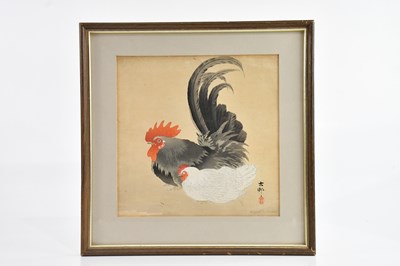 Lot 1652 - OHARA KOSON (1878-1945); watercolour of hens,...
