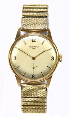 Lot 1681 - LONGINES; a gentleman's 9ct yellow gold...