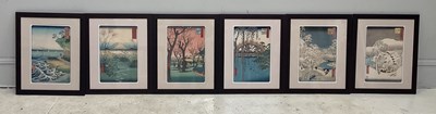 Lot 1670 - UTAGAWA HIROSHIGE; a set of six museum release...