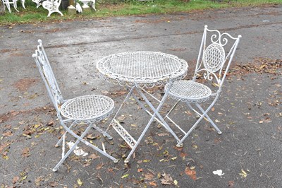 Lot 351 - A decorative grey painted folding garden table...