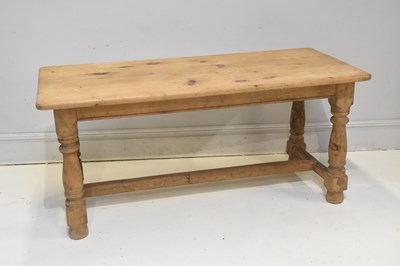 Lot 54 - A vintage pine refectory type table, length...