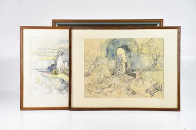 Lot 1324 - WYNN HYDE; watercolour, mountainous landscape,...