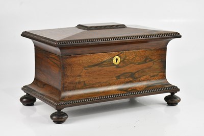 Lot 256 - A 19th century rosewood tea caddy, the hinged...