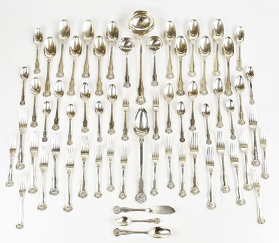 Lot 2054 - WILLIAM CHAWNER; a George IV part canteen of...