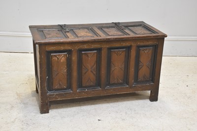 Lot 135 - A reproduction oak coffer, height 52cm, width...