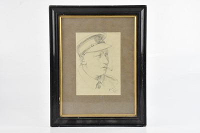 Lot 463 - A WWI period pencil drawing of a soldier,...