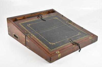 Lot 2189 - A large 19th century brass bound writing slope,...