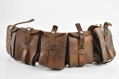 Lot 451 - An Italian WWII leather and canvas ammunition...