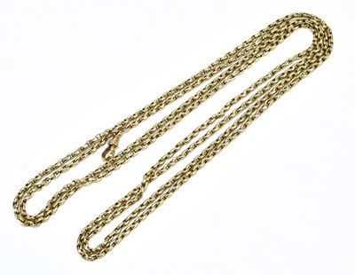 Lot 1839 - A 9ct gold Albert chain, weight 26.5g.