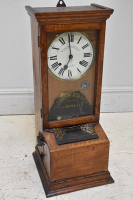 Lot 370 - NATIONAL TIME RECORDER CO, LONDON; an oak...