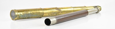 Lot 1158 - A brass cased five draw telescope and a...
