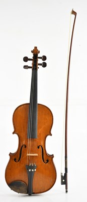 Lot 1334 - A full size German violin, Stradivarius copy,...