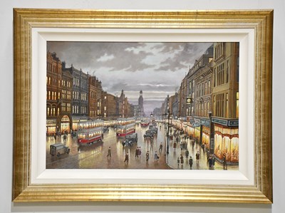 Lot 212 - STEVEN SCHOLES (born 1952); large oil on...