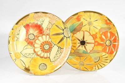 Lot 1383 - GRAY’S POTTERY; a pair of large hand painted...
