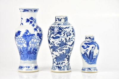 Lot 1576 - A Chinese blue and white porcelain vase,...