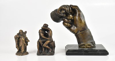 Lot 1232 - A Japanese bronze figure representing an elder...