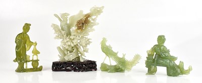 Lot 1644 - Four Chinese carved hardstone sculptures,...