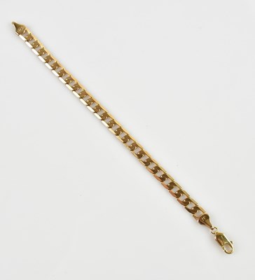 Lot 590 - An Italian yellow metal bracelet, stamped 9kt,...