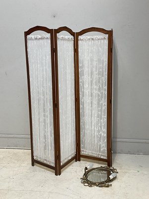 Lot 273 - A pine four division folding screen, height...