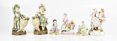 Lot 1788 - ERNST WAHLISS; a pair of Continental figures...