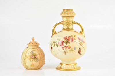 Lot 1874 - EDWARD RABY FOR ROYAL WORCESTER; a large twin...