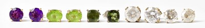 Lot 738 - A pair of 14ct yellow gold stud earrings set...