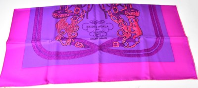 Lot 678 - HERMÈS; a 'Brides de Gala' 100% silk scarf in...