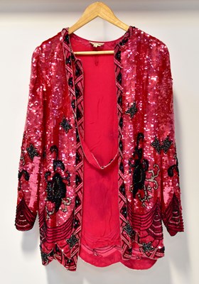 Lot 681 - A 'Sister Max' cerise silk and sequinned...