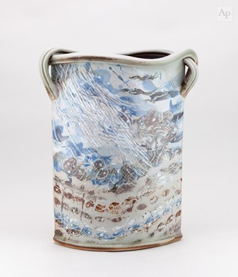 Lot 391 - JIM ROBISON (born 1939); a oval stoneware...